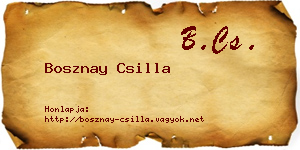 Bosznay Csilla névjegykártya
